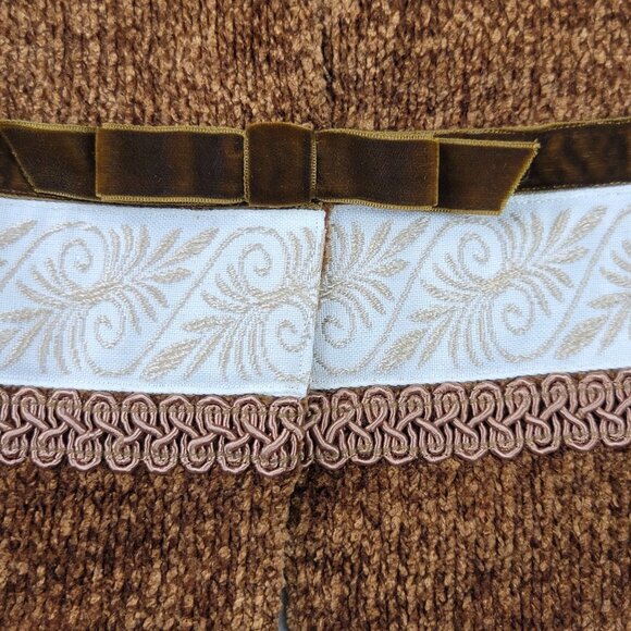 90s Susan Bristol Brocade Vest Small Ornate Orange Brown Woven Back Vintage New - Picture 3 of 11